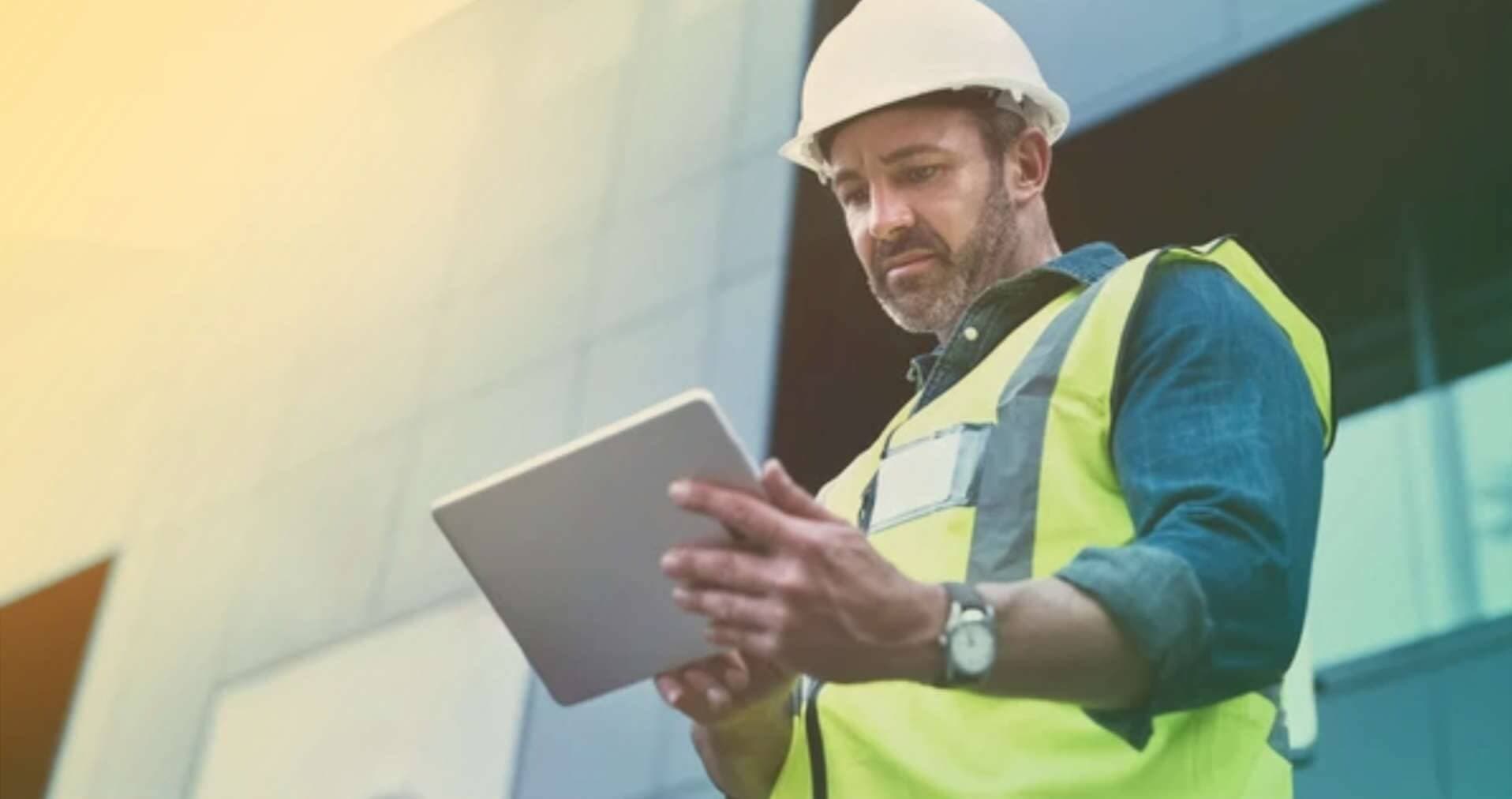 Engineer with tablet